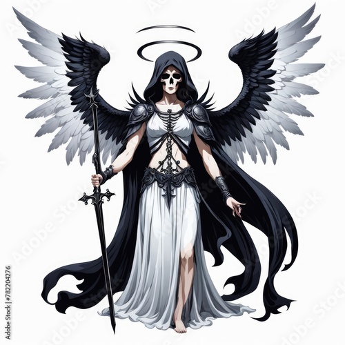 angel of death on a white background