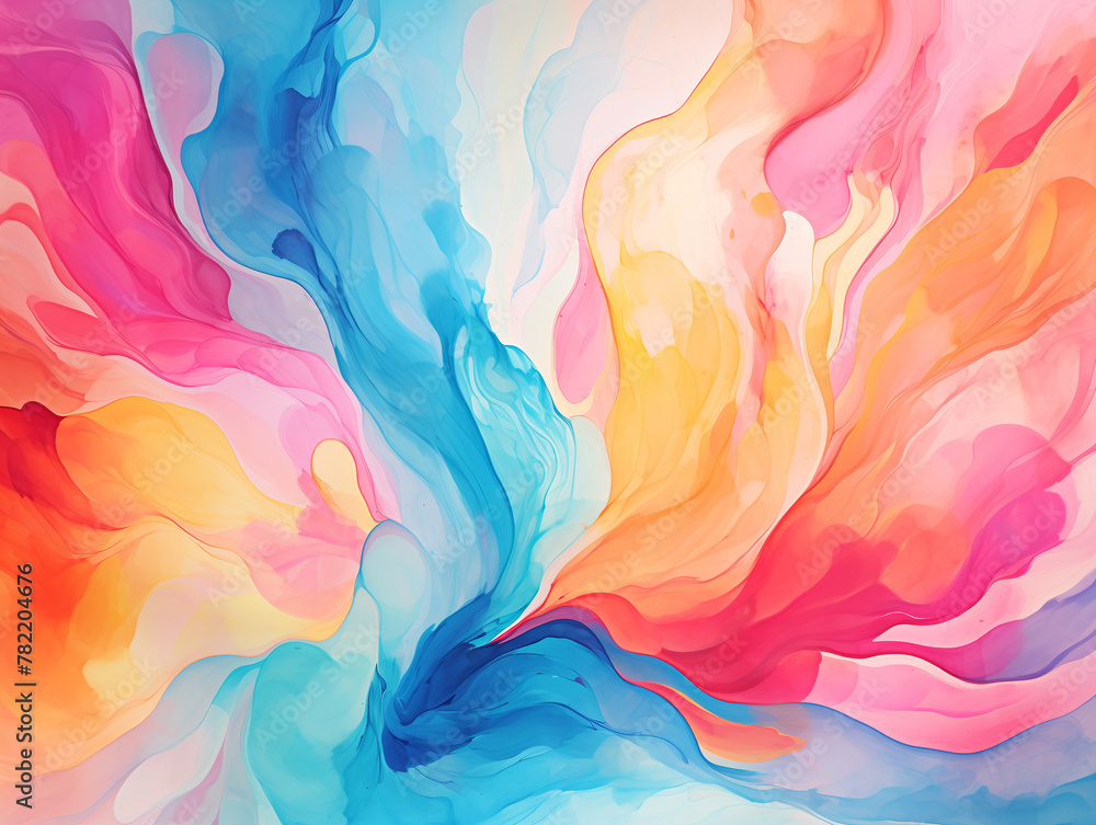 Vibrant Watercolor swirling abstract background