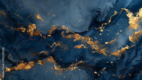 Background featuring an abstract mix of gold and deep blue