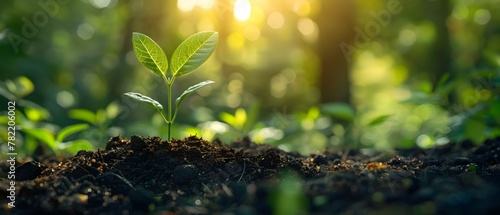 Seedling of Prosperity: Nature's Metaphor for Economic Growth. Concept Personal Finance, Investing, Wealth Building, Financial Growth, Nature and Economy