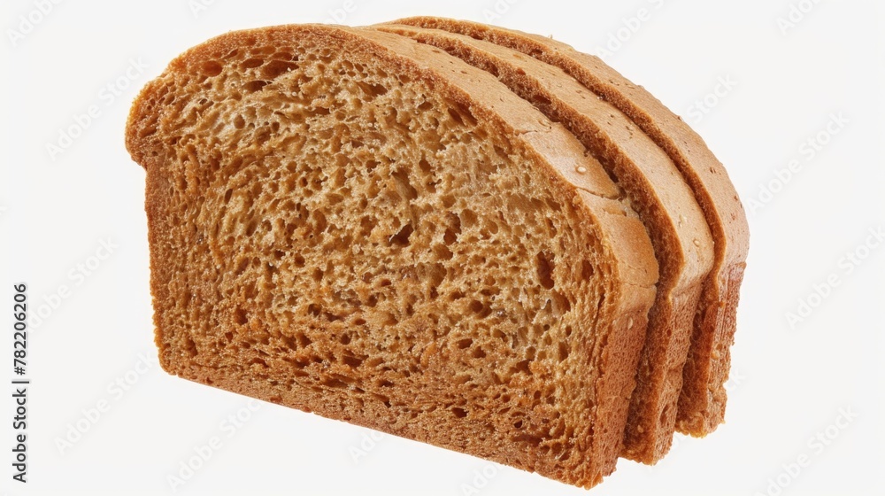 A detailed close up of a single slice of bread, ideal for food and nutrition concepts A detailed close up of a single slice of bread, ideal for food and nutrition concepts