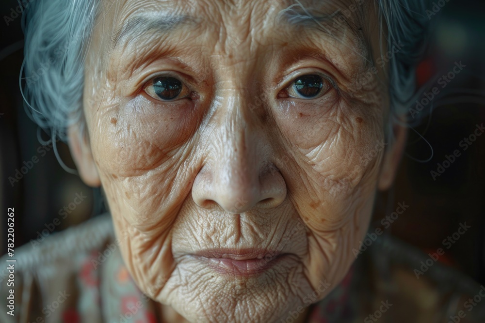 Close up shot of an elderly woman with wrinkles. Suitable for healthcare and elderly care concepts Close up shot of an elderly woman with wrinkles. Suitable for healthcare and elderly care concepts