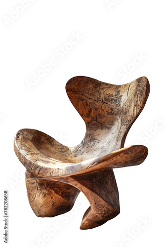 Wooden abstract chair, art. Generative AI © Aga Bak