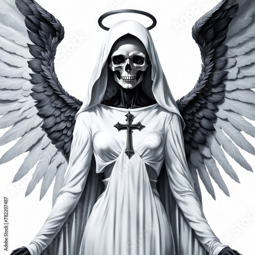 angel of death on a white background