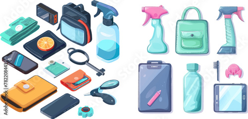 Things to disinfect. Clean and sanitize areas key, wallet, smartphone and door knob with alcohol spray