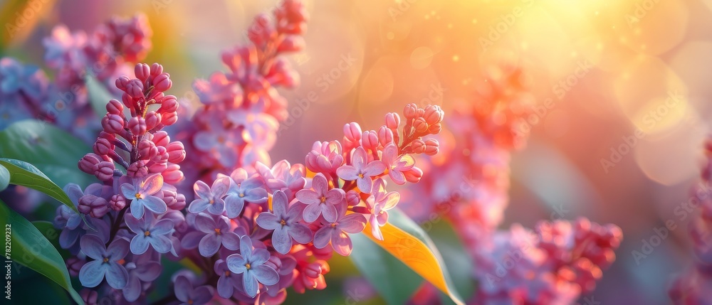 Stunning lilac flower bush blooming in spring in the garden, on a vivid sunny bright background, on a mysterious fairy tale springtime floral scene in a nature park. Stunning lilac flower bush blooming in spring in the garden, on a vivid sunny bright background, on a mysterious fairy tale springtime floral scene in a nature park.