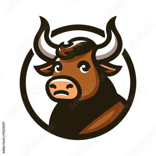 A bulls head enclosed within a circle of horns.