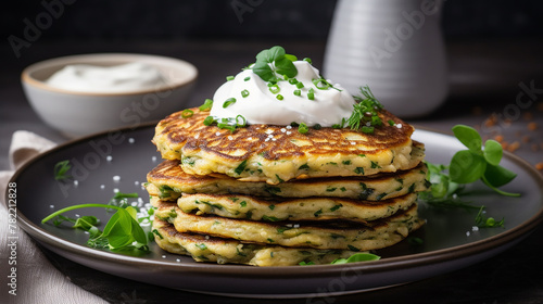 Pancakes with Sour Cream for Breakfast