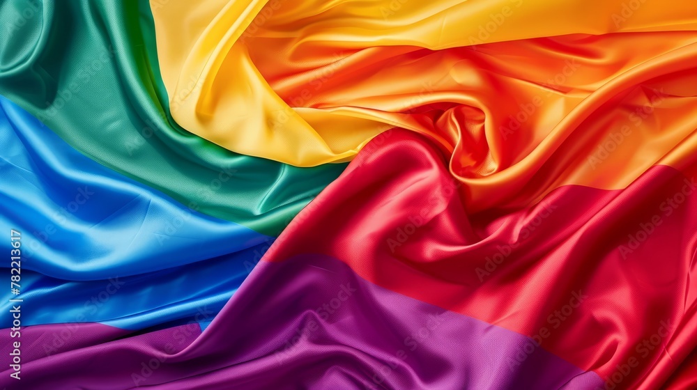 Obraz premium Vibrant Rainbow Colored Satin Fabric Texture 