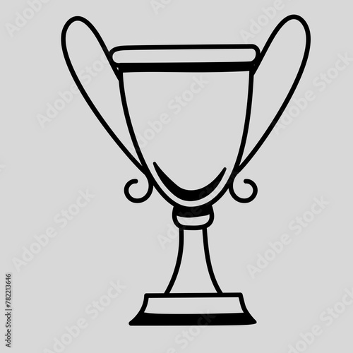 Cups award outline icons set. First place winner, trophy cup, sport award and goblet.medal outline icon. Black, bold, regular, thin, light icon from army and war collection. 