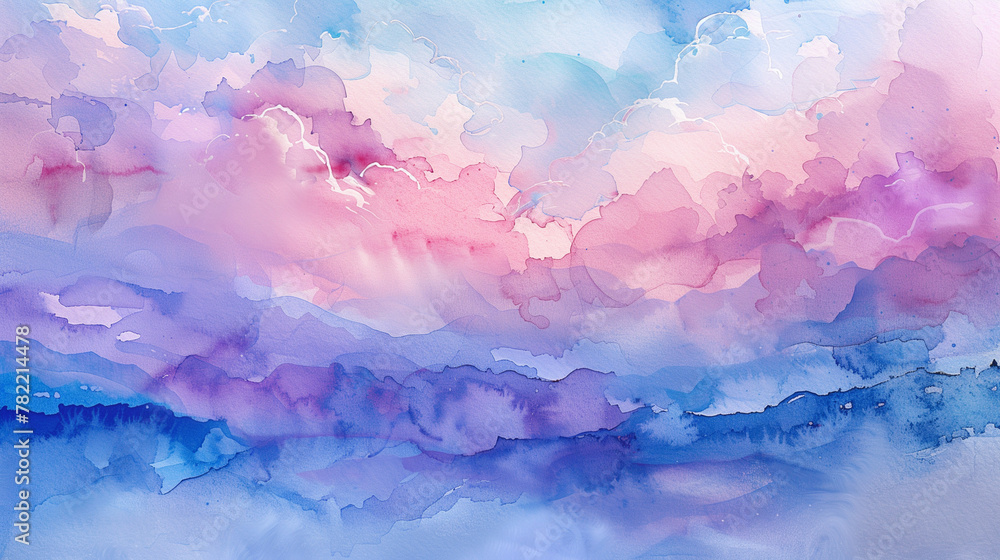 Abstract background, pastel purple and pink watercolor, dreamy cloud-like pattern