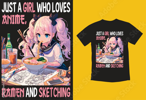 Just a Girl Who Loves Anime Ramen and Sketching Japan Anime