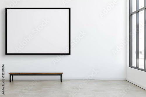 Mockup poster frame on the wall of living room. Luxurious apartment background with contemporary design. Modern interior design. 3D render, 3D illustration  © Provision