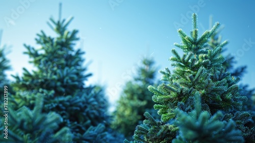 A close up of a bunch of pine trees. Perfect for nature backgrounds