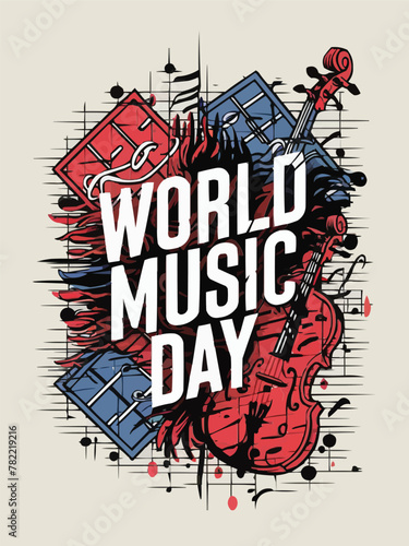 World music day for all music enthusiasts from walks of life colorful customized vector illustration design