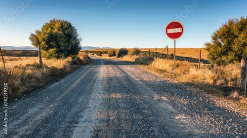 Uruguayan road sign - No cars. photo
