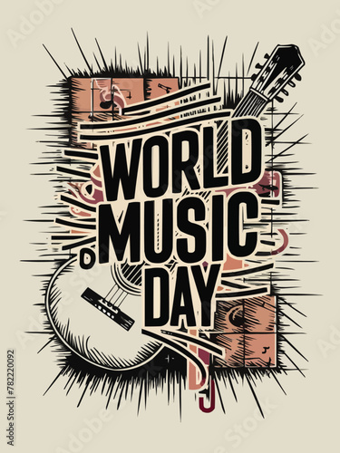 World music day for all music enthusiasts from walks of life colorful customized vector illustration design