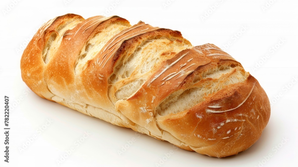 The bread is isolated on a white background
