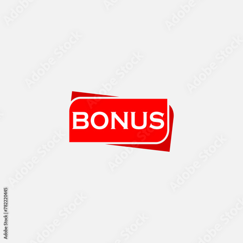 Red bonus sign for promotion design icon isolated on white background