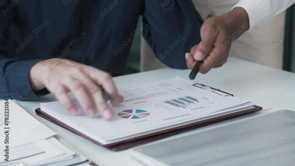 Business startup cooperation brainstorming on data documents in modern creative office Business startup cooperation brainstorming on data documents in modern creative office