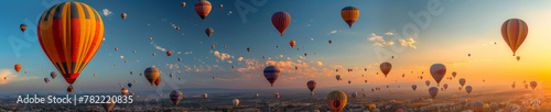 Majestic Hot Air Balloons Soaring at Sunrise