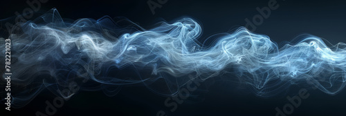 Enigmatic Blue Smoke Wave on Dark Background photo