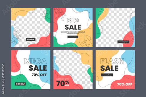 Sale square banner template for social media post