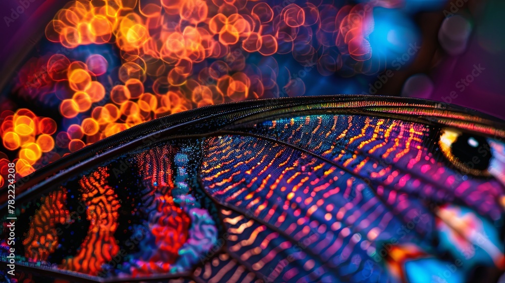 Colorful sparkling purse with bokeh lights in the background - obrazy, fototapety, plakaty 