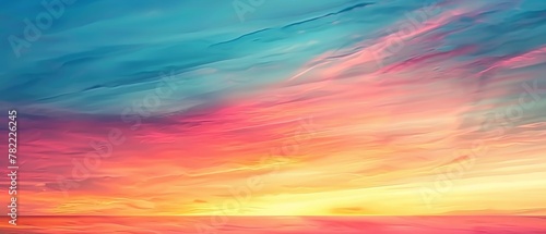 Pastel sunset over tranquil digital ocean