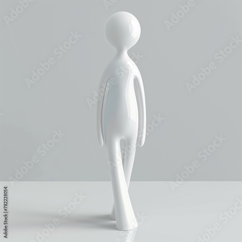 Simple figure  white man standing on white background  three dimensional business occupation isolated