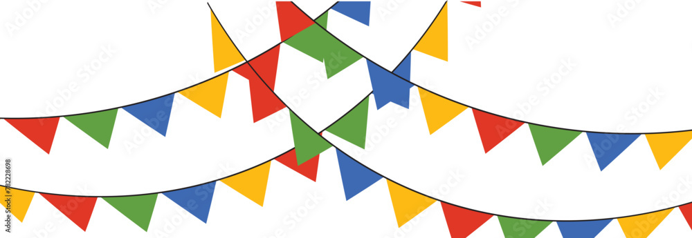 Obraz premium Mexican papel picado paper cut holiday flags and banners. Day of the Dead, Dia De Los Muertos and Cinco de Mayo flags with. isolated on a white background.eps10