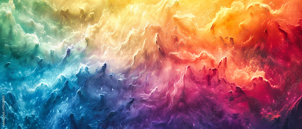 Dreamlike Cloud Effect in Vibrant Colors, Abstract Artistic Imagination, Bright Textured Background - obrazy, fototapety, plakaty 