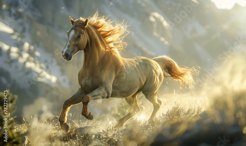 One horse, graceful,