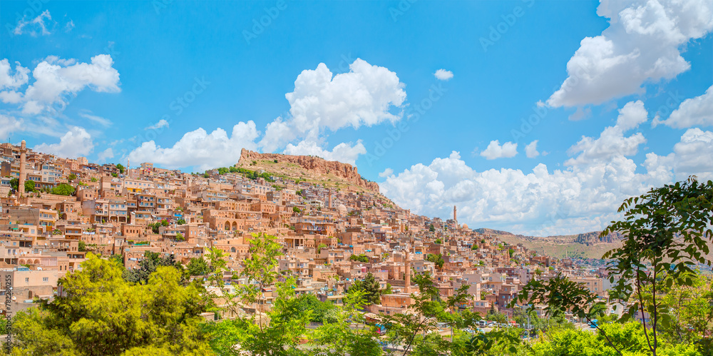 Mardin old town with bright blue sky - Mardin, Turkey