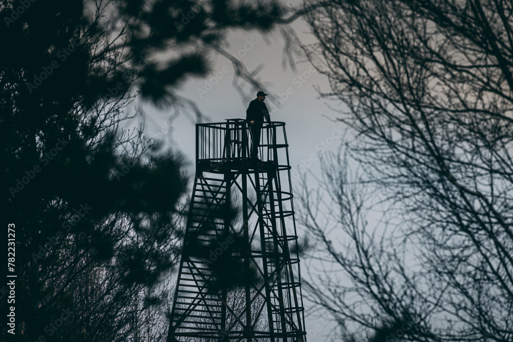 The prison guard on the viewing tower. The prison guard on the viewing tower.