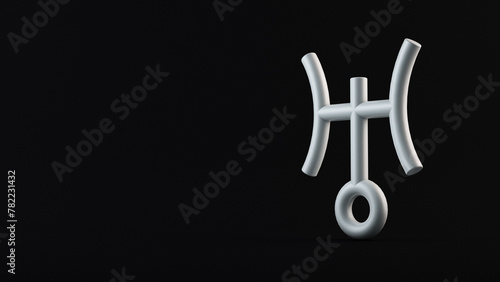 Uranus astrology sign, 3d render.
