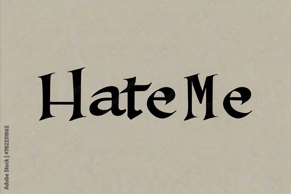 text Hate me grey background