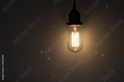 Light bulb in darkness photo