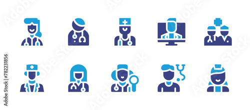 Doctor icon set. Duotone color. Vector illustration. Containing entdoctor  doctor  medicalteam.