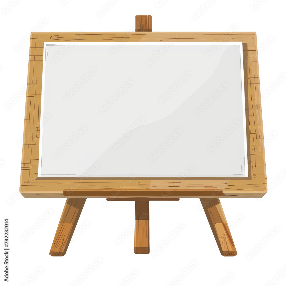 Wooden Easel With White Board isolated on a transparent background, clipart, graphic resource Wooden Easel With White Board isolated on a transparent background, clipart, graphic resource