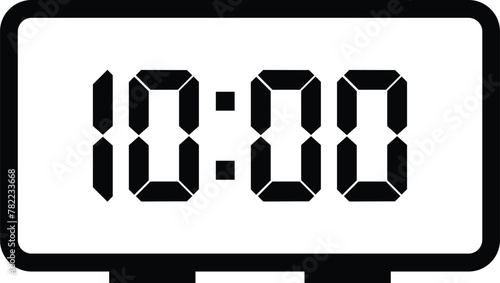 Vector illustration of ten o'clock digital clock icon sign and symbol. colored icon for website design .Simple design on transparent background (PNG).