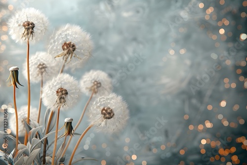 Dandelion Whispers  A Serene   Minimalist Bokeh Wonderland. Concept Nature Photography  Macro Shots  Bokeh Art  Botanical Beauty  Tranquil Moments