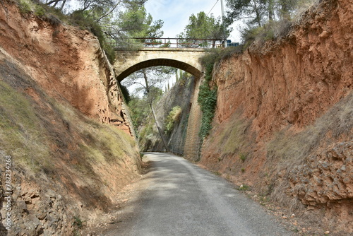 bikeway Via Verde CR 234 Ojos Negros near town Segorbe in Spain