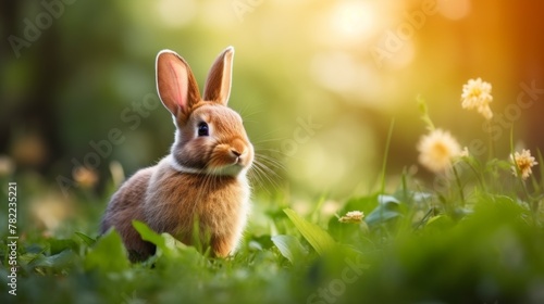 cute animal pet rabbit or bunny smiling and laughing isolated with copy space for easter background, rabbit, animal, pet, cute, fur, ear, mammal, background, celebration © pinkrabbit