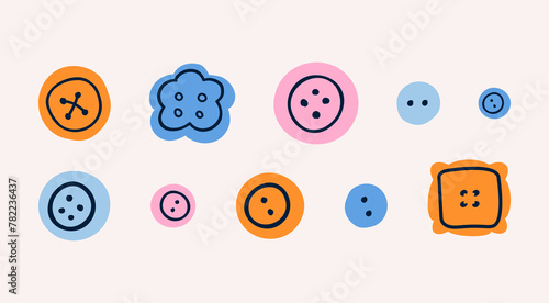 Seamless pattern with different sewing and embroidery tools on white background. Endless repeating texture with craft items for printing. Colored flat vector illustration of printable backdrop