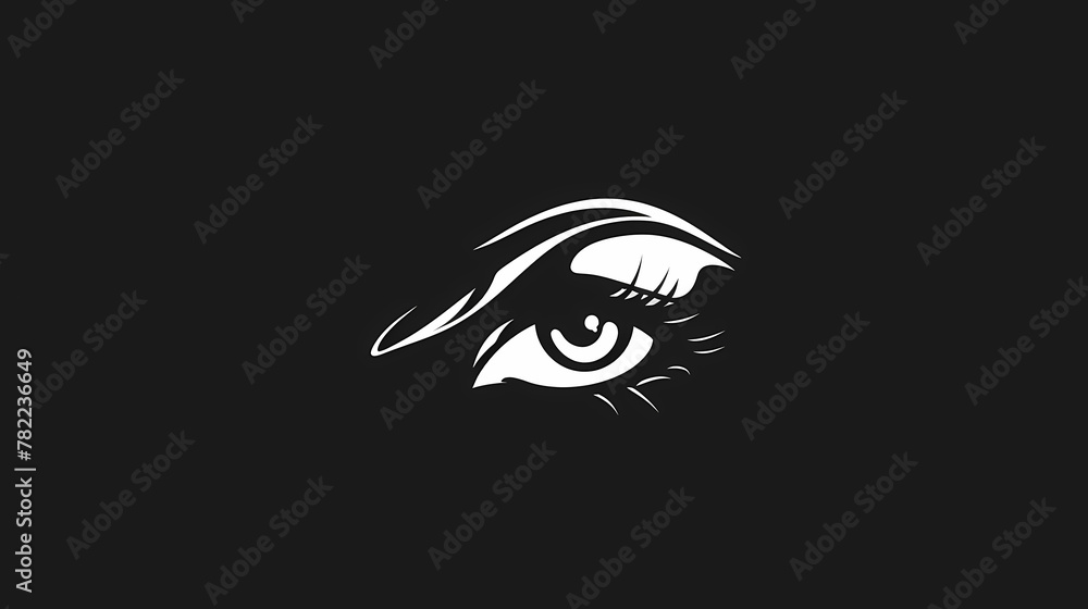 Stylized Black and White Eye Graphic, Bold Eyelash Detail in Simplified Eye Artwork Stylized Black and White Eye Graphic, Bold Eyelash Detail in Simplified Eye Artwork