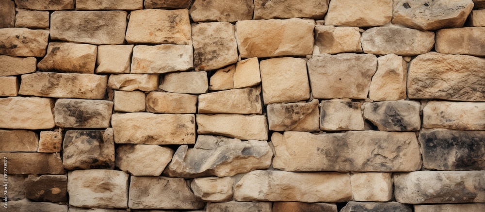 Small bird perched on stone wall