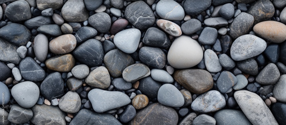 Close-up of rocks and gravel on beach Close-up of rocks and gravel on beach