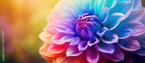 Rainbow blossom with blurred backdrop