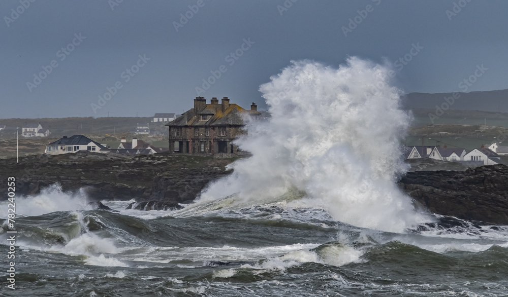 very rough waves on the isle of Anglesey 
